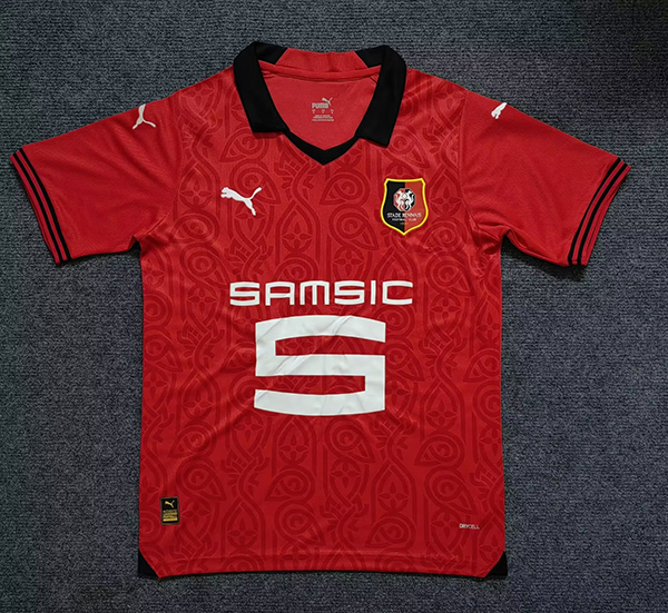 23-24 Season Stade Rennais Home Red Color Football Jersey